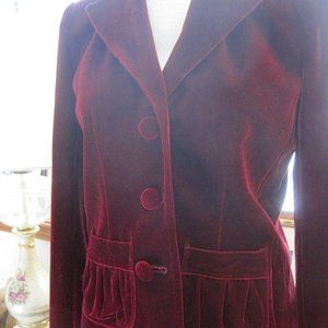 Spenser Jeremy Burgandy Velvet Blazer